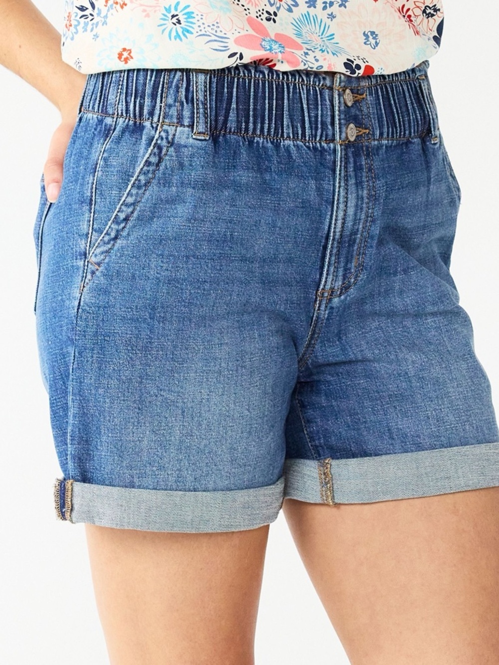Sonoma Paperbag Wasit Denim Shorts Size 12